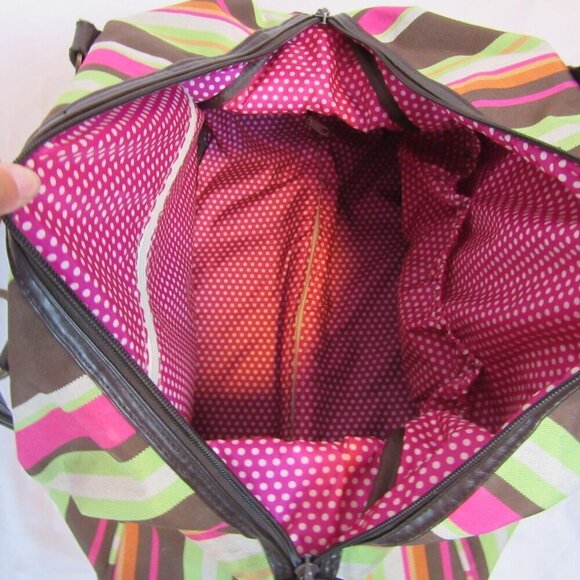 Dakine Fall Striped Roller Bag Carry On Travel Luggage Canvas 20" Long - Picture 9 of 9